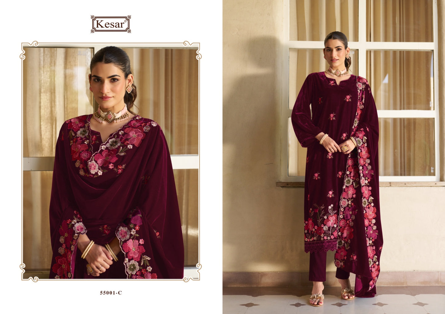 Simran Kesar Velvet Suits Wholesaler India