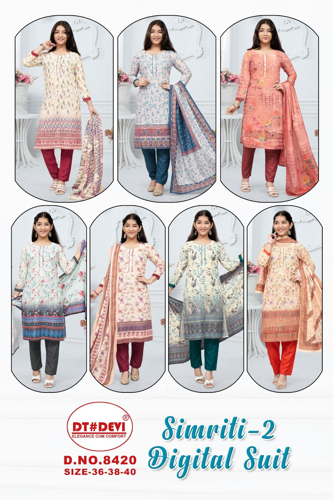 Simriti-8420 Dt Devi Readymade Pant Style Suits Wholesale Rate