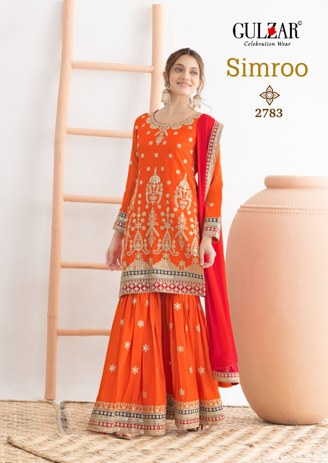 Simroo Gulzar Chinnon Readymade Sharara Suits Wholesale Price