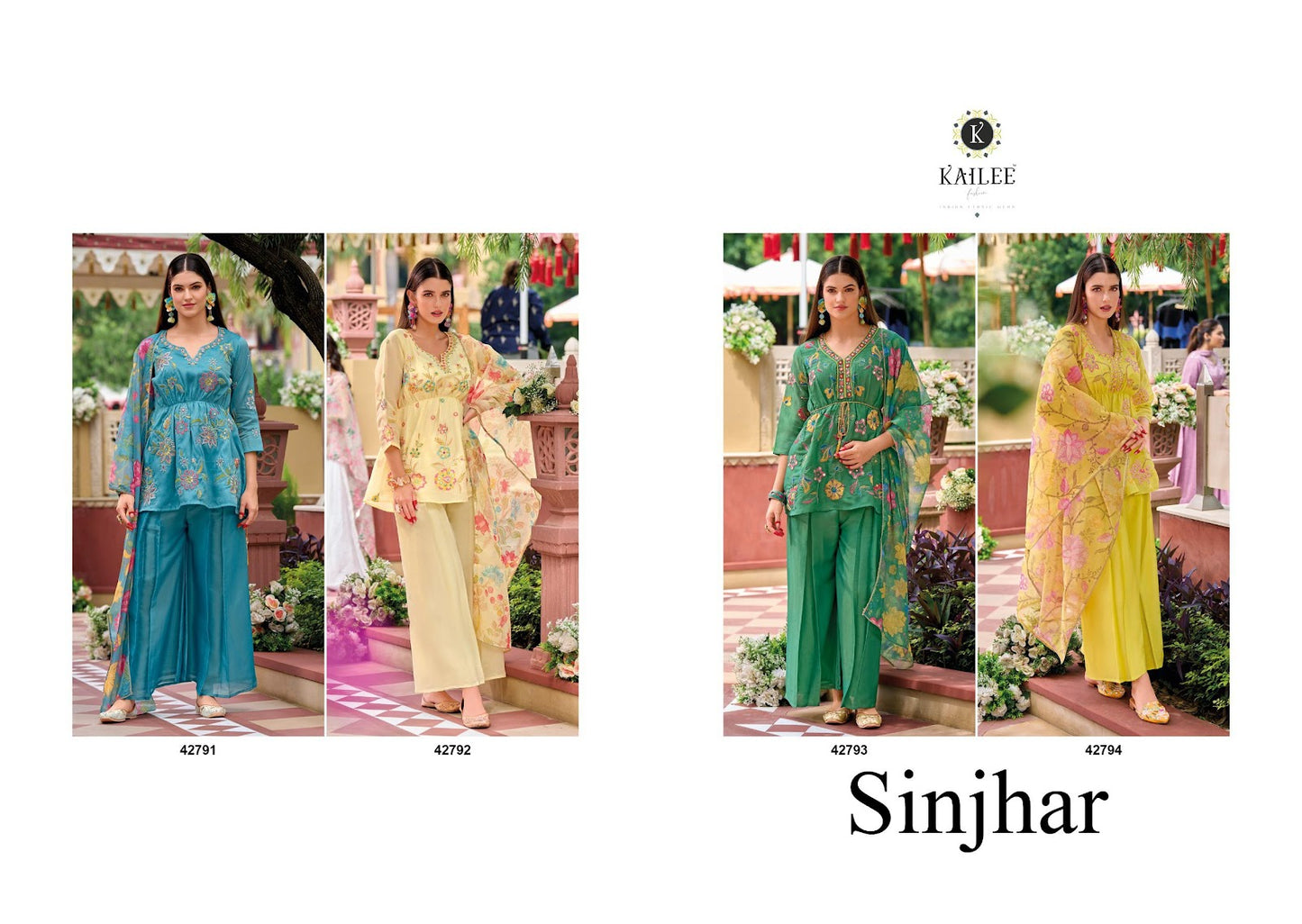Sinjhar Kailee Fashion Viscose Simmer Readymade Plazzo Style Suits Wholesale Price