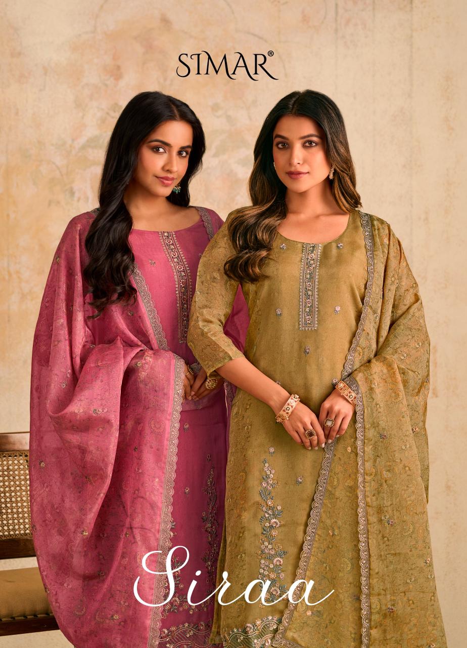 Siraa 13069 Simar Glossy Organza Pant Style Suits Manufacturer India