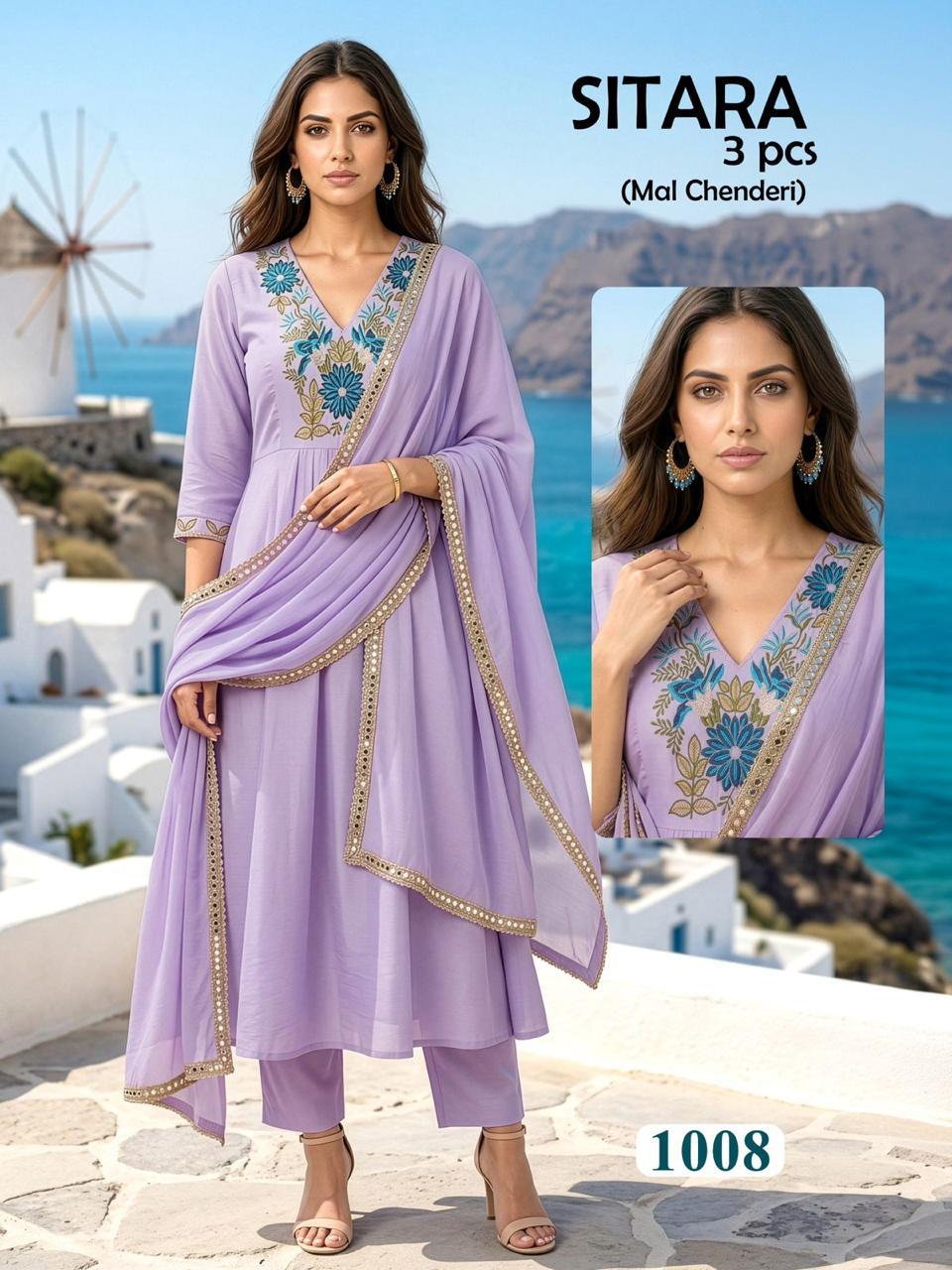 Sitara Malviken Chanderi Readymade Anarkali Suits Manufacturer Gujarat