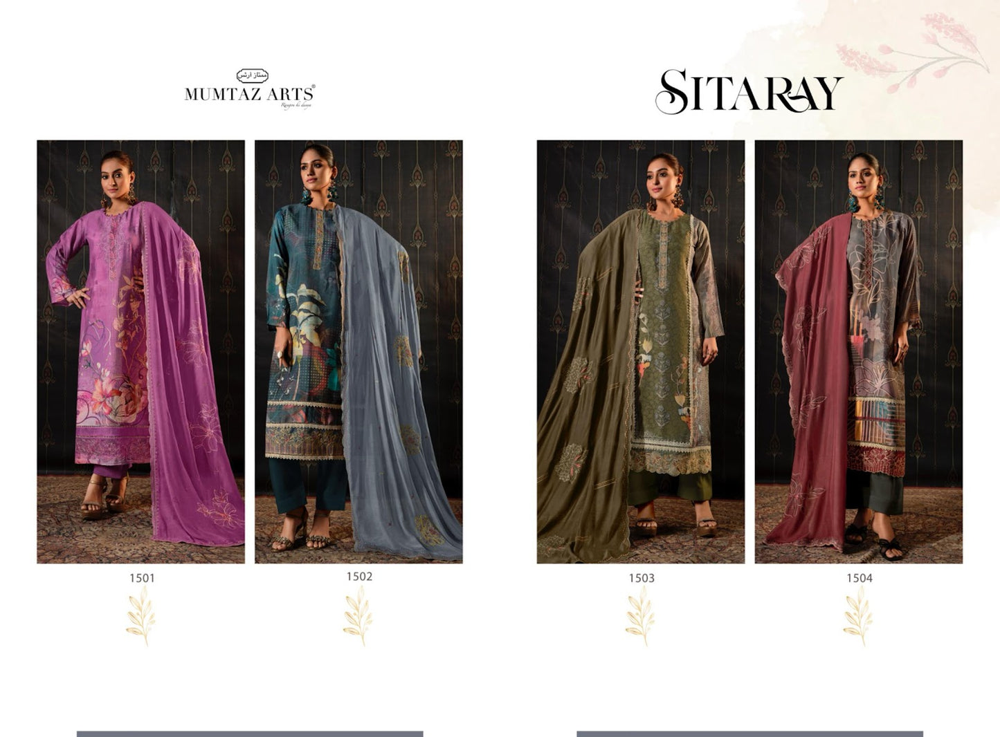 Sitaray Mumtaz Arts Pure Viscose Muslin Pant Style Suits Supplier