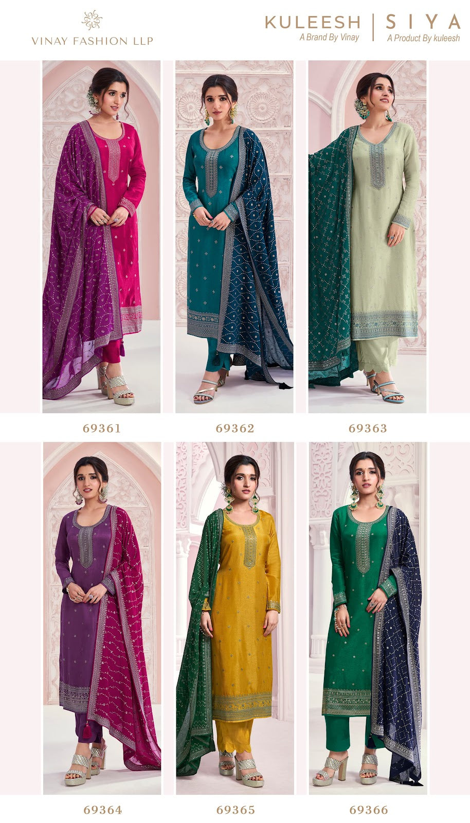 Siya-Kuleesh Vinay Fashion Llp Moonga Silk Pant Style Suits Manufacturer
