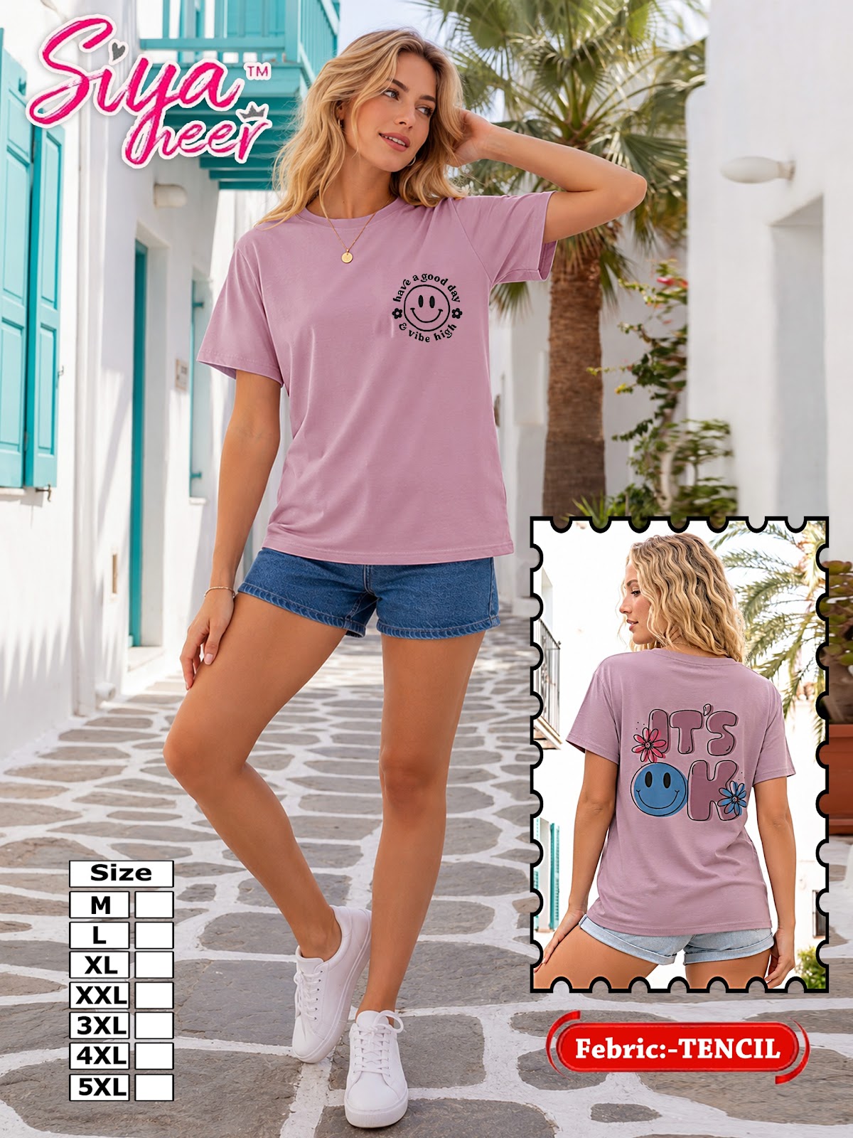 Siya Heer Plus Size Amiti Tencil Women Oversized Tshirt Supplier Gujarat