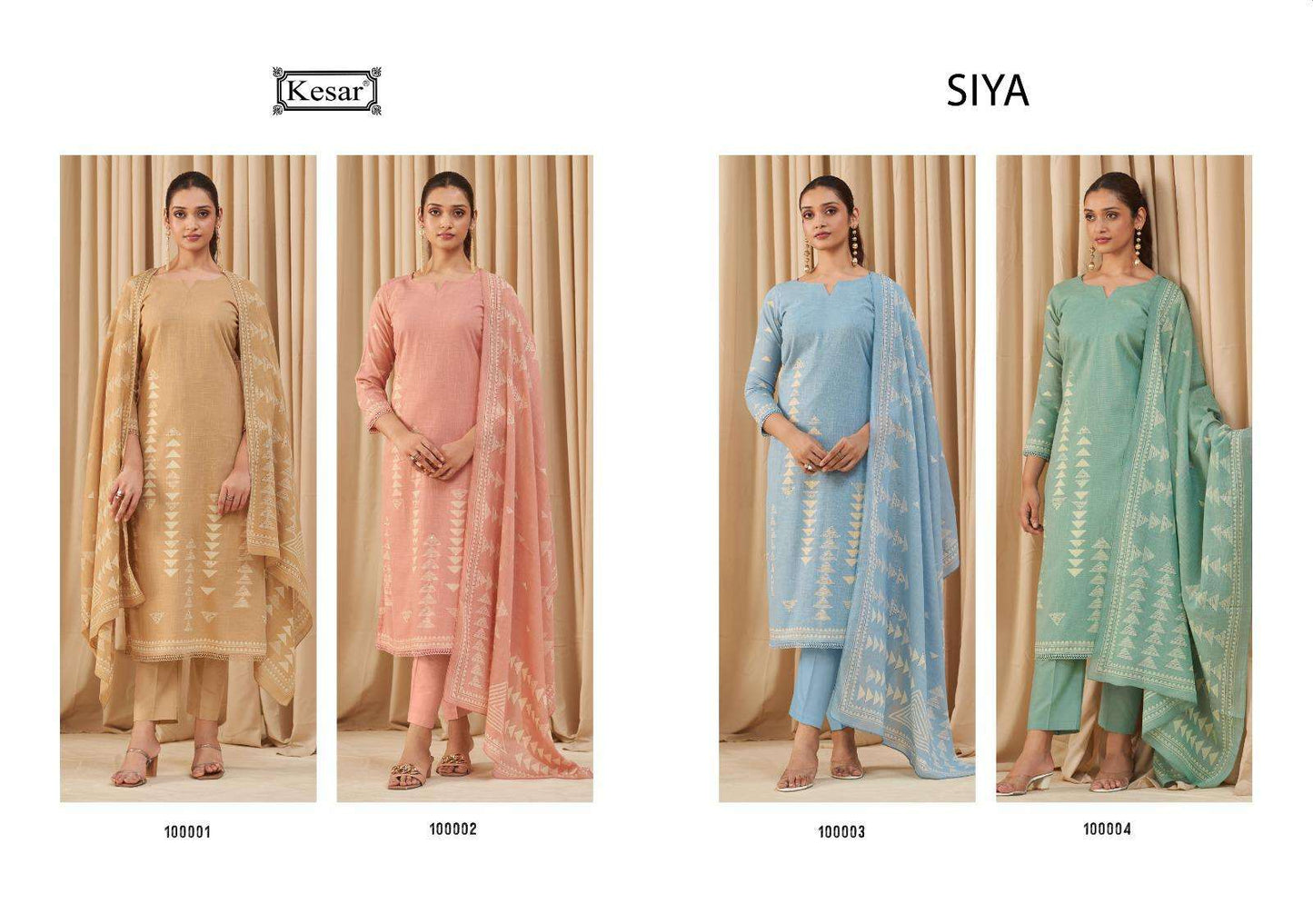 Siya Kesar Pure Linen Pant Style Suits Wholesaler Gujarat