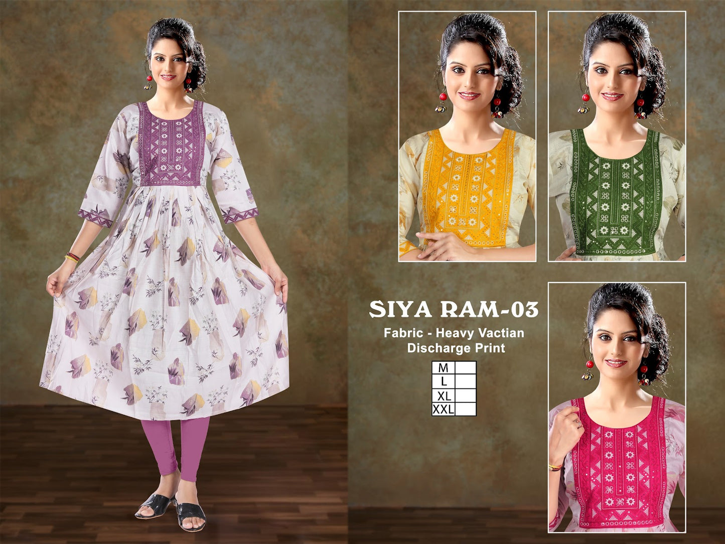 Siya Ram Kavinay Vatican Anarkali Kurtis Wholesaler India