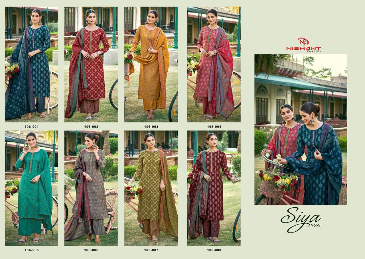 Siya Vol 9 Nishant Fashion Modal Silk Plazzo Style Suits Supplier
