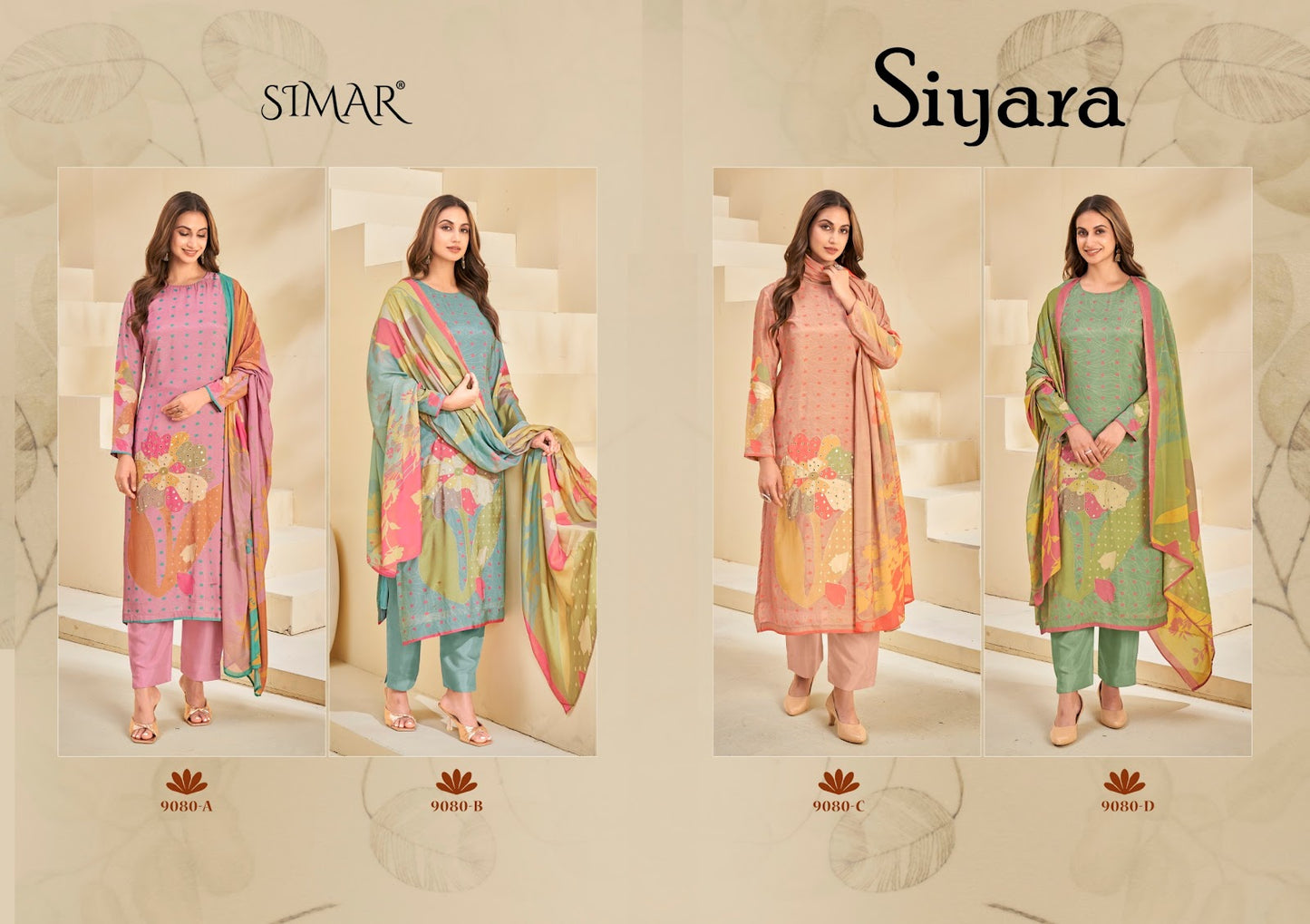 Siyara Simar Pure Viscose Muslin Pant Style Suits Manufacturer Gujarat