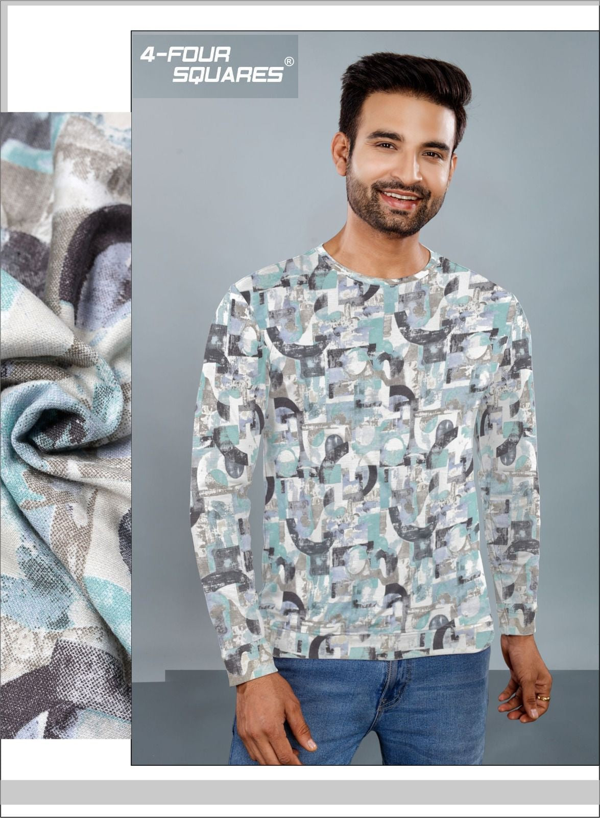 Skk 181 4 Four Squares Looper Mens Tshirts Wholesale Price