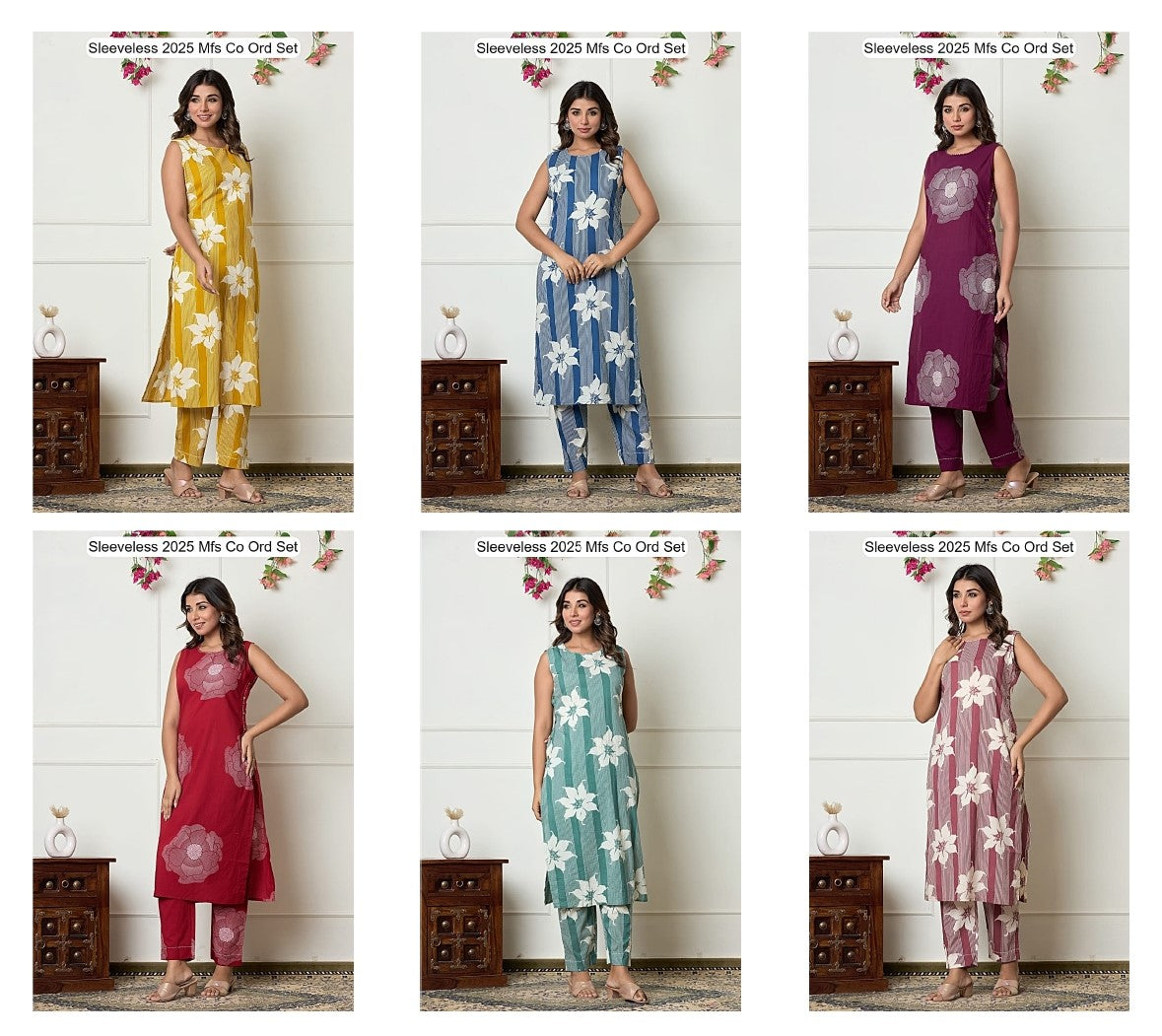 Sleeveless 2025 Mfs Cotton Co Ord Set Wholesaler Ahmedabad
