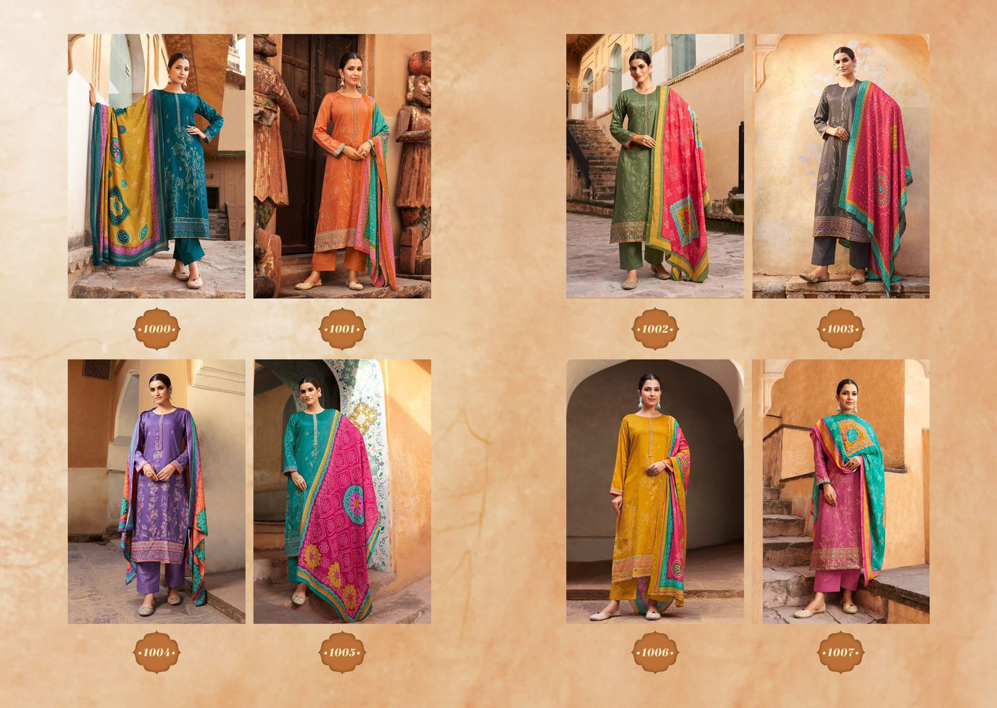 Smart Gold Sunrise Jam Satin Plazzo Style Suits Manufacturer India