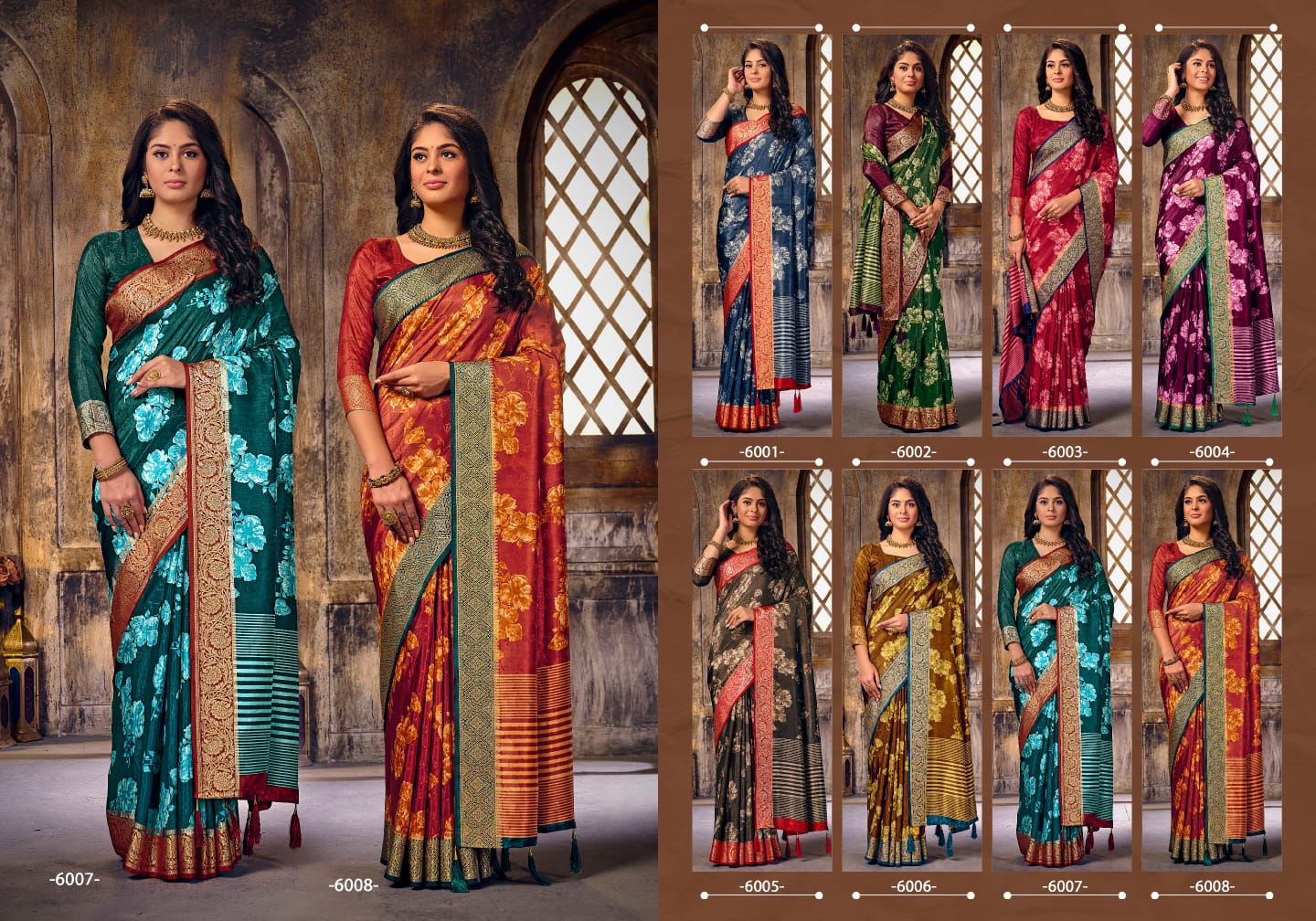 Smart Look Vol 6 Shubh Shree Velvet Sarees Supplier Ahmedabad