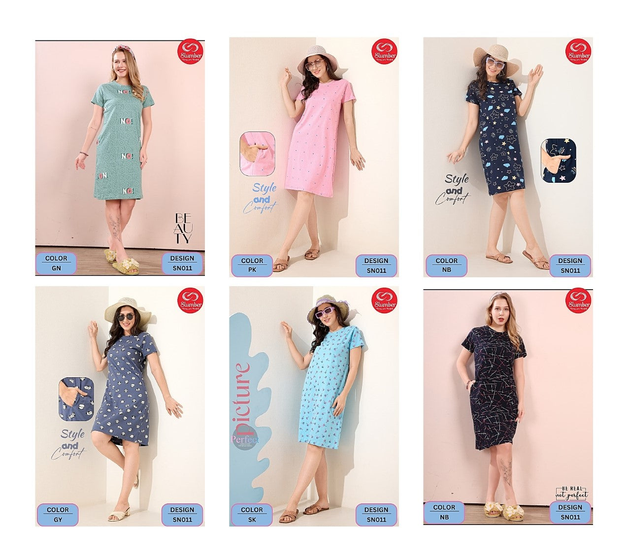 Sn011 Slumber Hosiery Short Night Gown Supplier