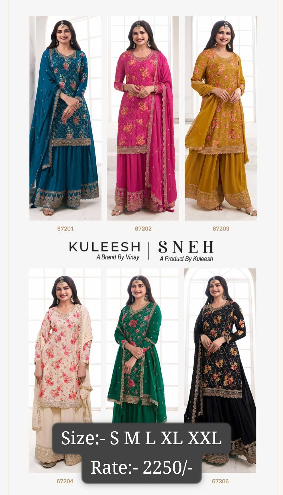 Sneh-Kuleesh Vinay Fashion Llp Chinon Readymade Sharara Suits Wholesaler