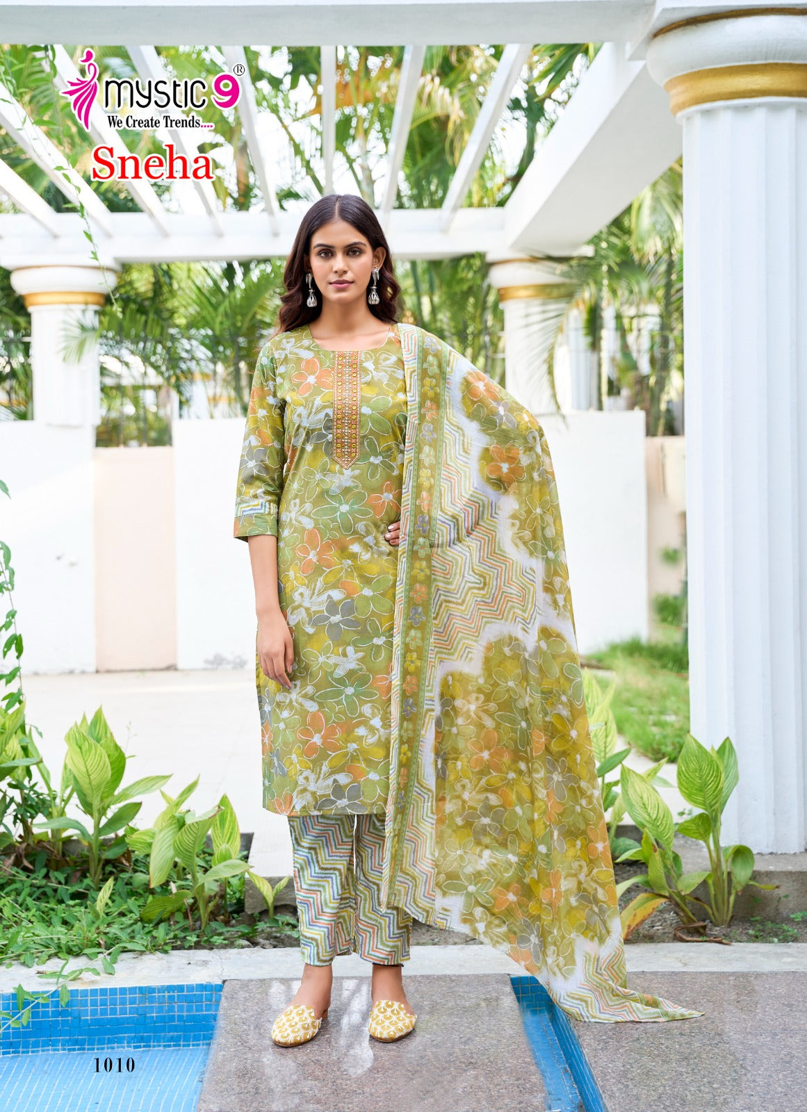 Sneha Vol 1 Mystic 9 Readymade Cotton Pant Suits Manufacturer Gujarat