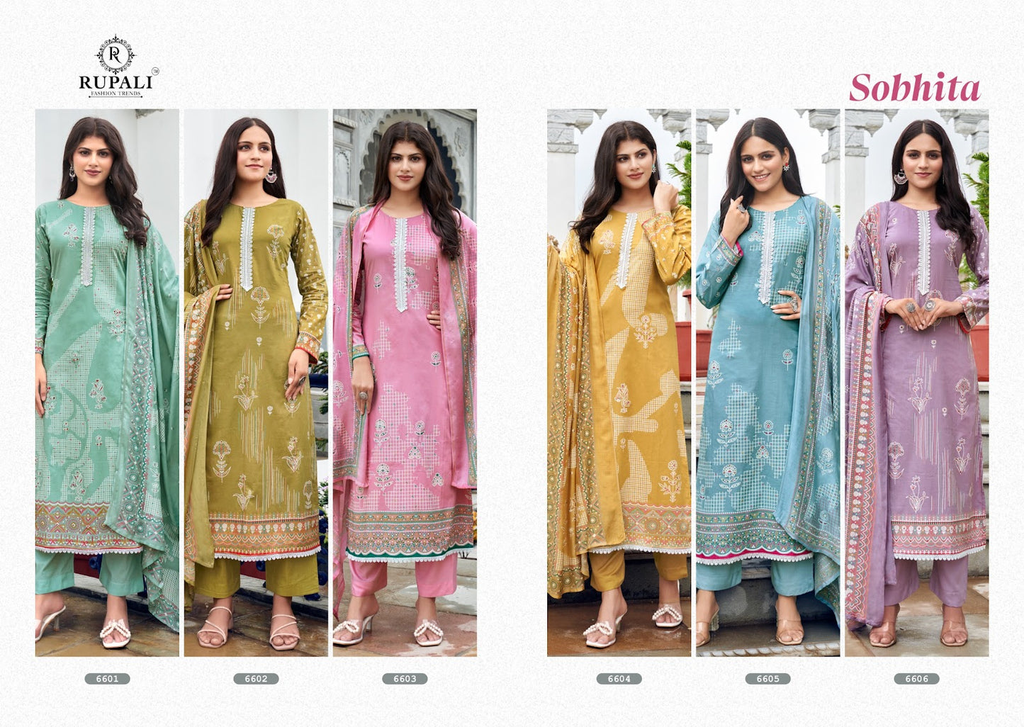 Sobhita Rupali Pure Cotton Pant Style Suits Exporter