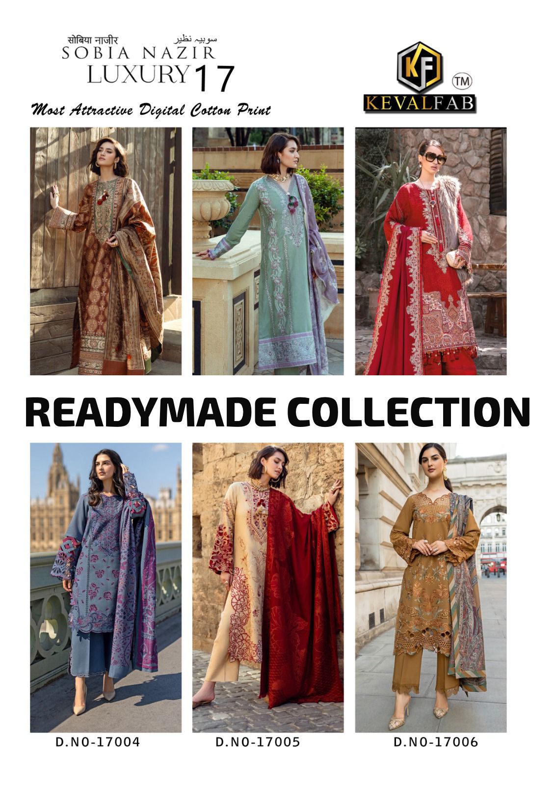 Sobia Nazir Luxury 17 Digital Cotton Print Keval Fab Lawn Karachi Readymade Suits Wholesaler India
