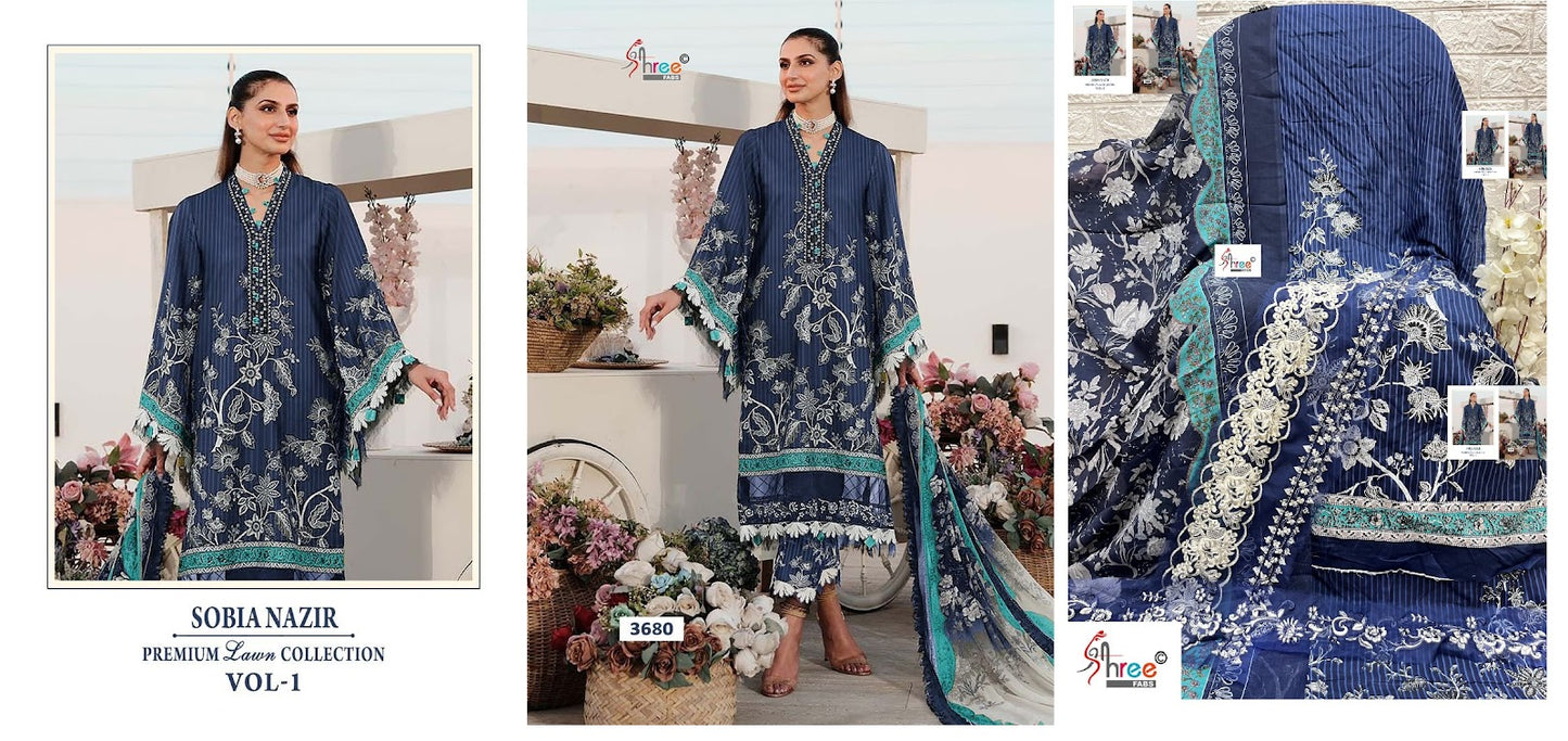 Sobia Nazir Premium Lawn Colletion Vol 1 Shree Fabs Cotton Pakistani Patch Work Suits Supplier Gujarat