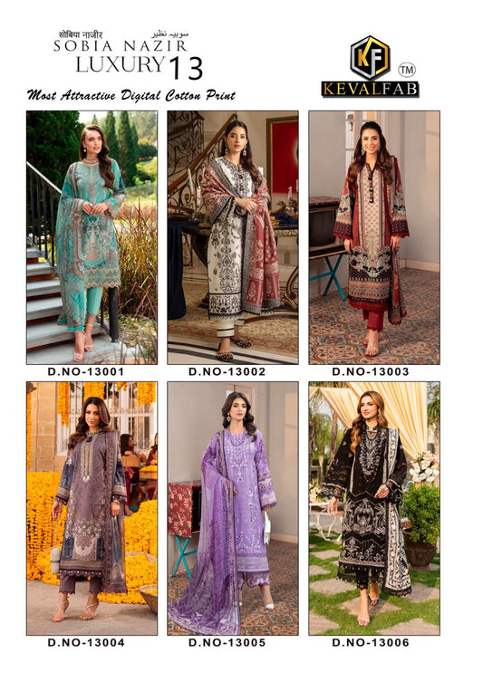 Sobia Nazir Vol 13 Keval Fab Karachi Salwar Suits