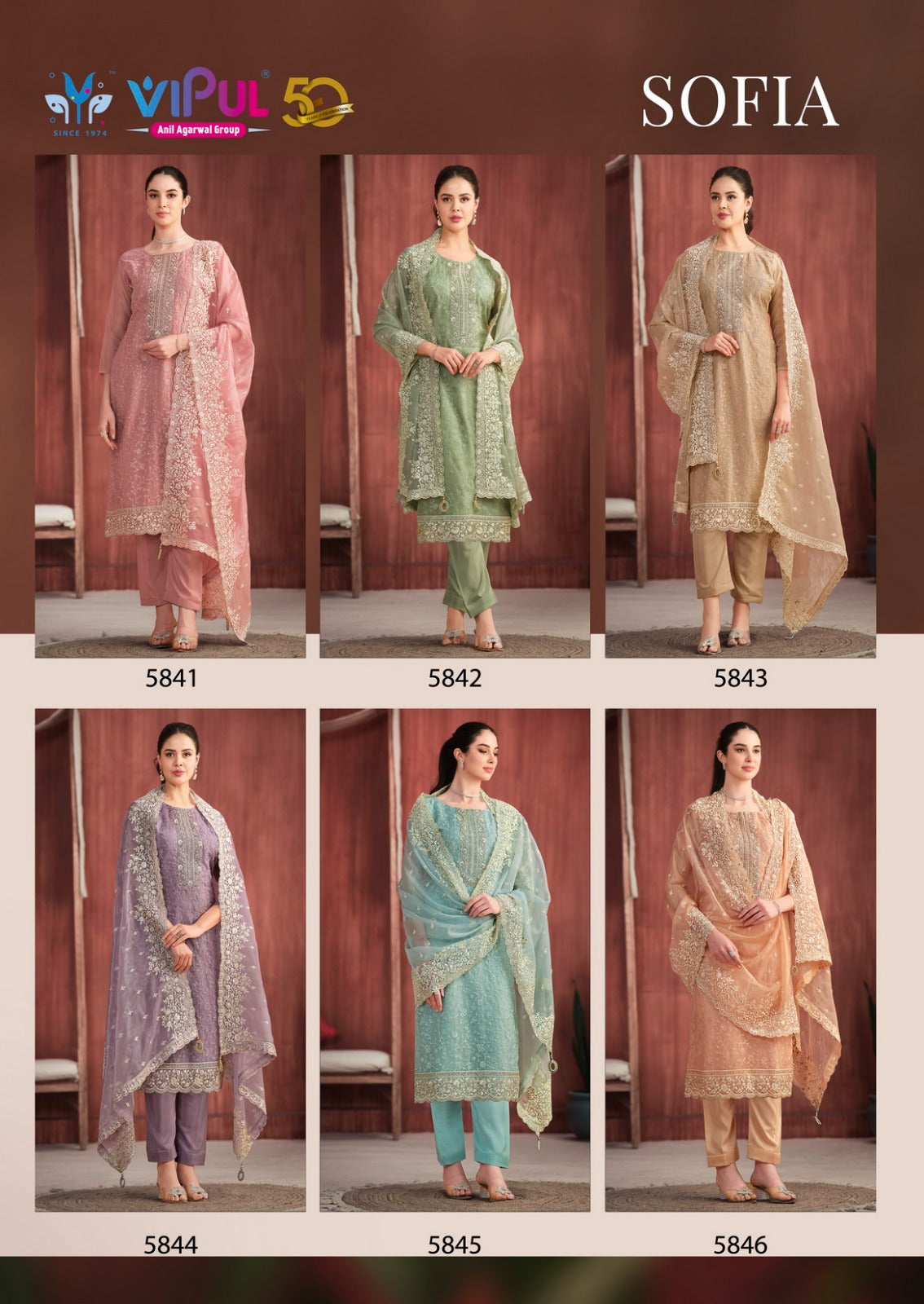 Sofia Vipul Organza Pant Style Suits