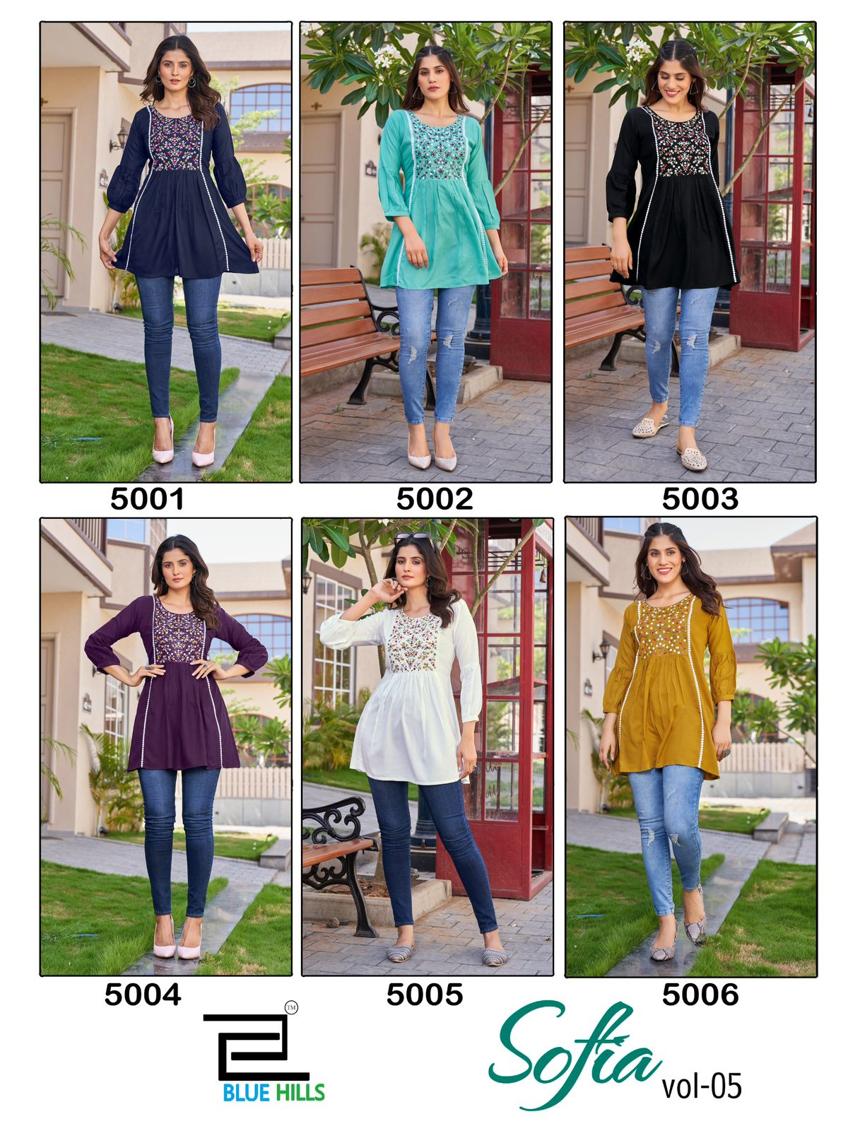 Sofia Vol 5 Blue Hills Rayon 14Kg Fancy Tops Supplier