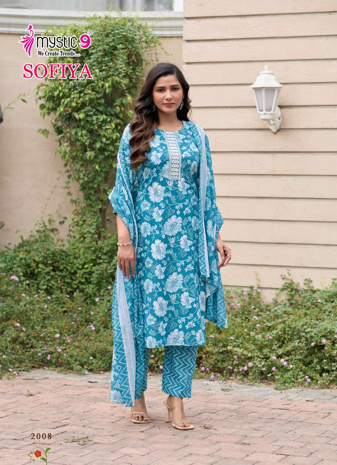 Sofiya Vol 2 Mystic 9 Cotton Cambric Readymade Pant Style Suits Wholesaler Ahmedabad