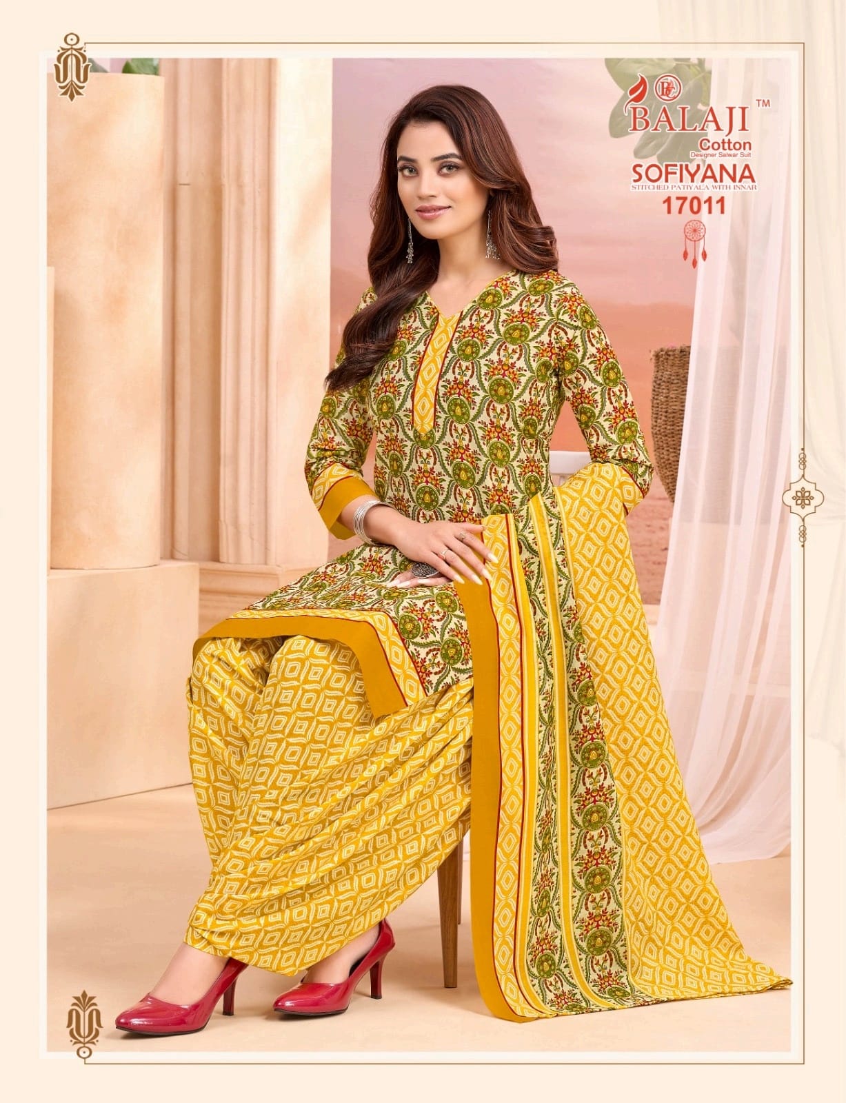 Sofiyana Vol 17 Balaji Indo Readymade Cotton Patiyala Suits Wholesale Rate