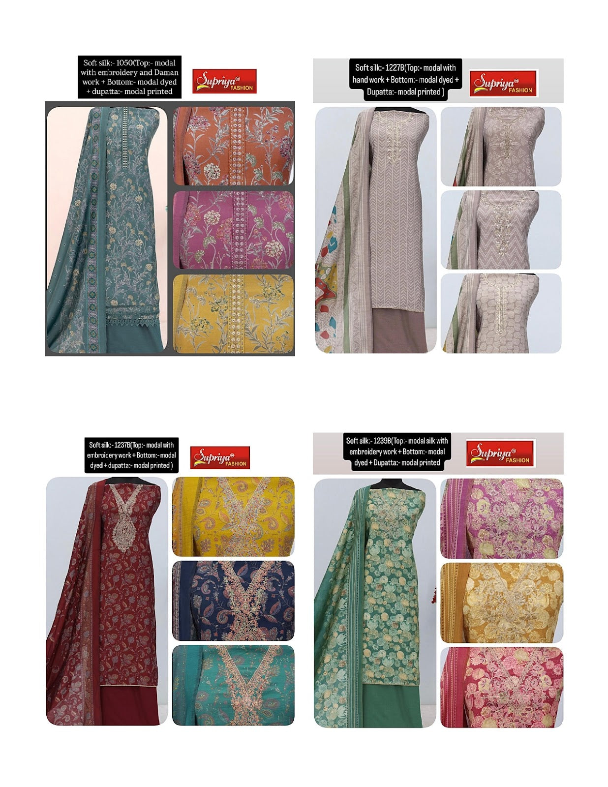 Soft Silk Supriya Fashion Modal Silk Salwar Suits Wholesaler India