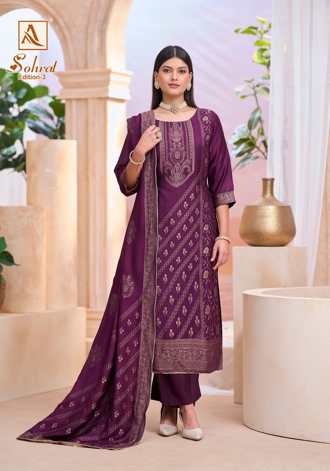 Sohrat Edition 3 Alok Premium Viscose Pashmina Suits Supplier India