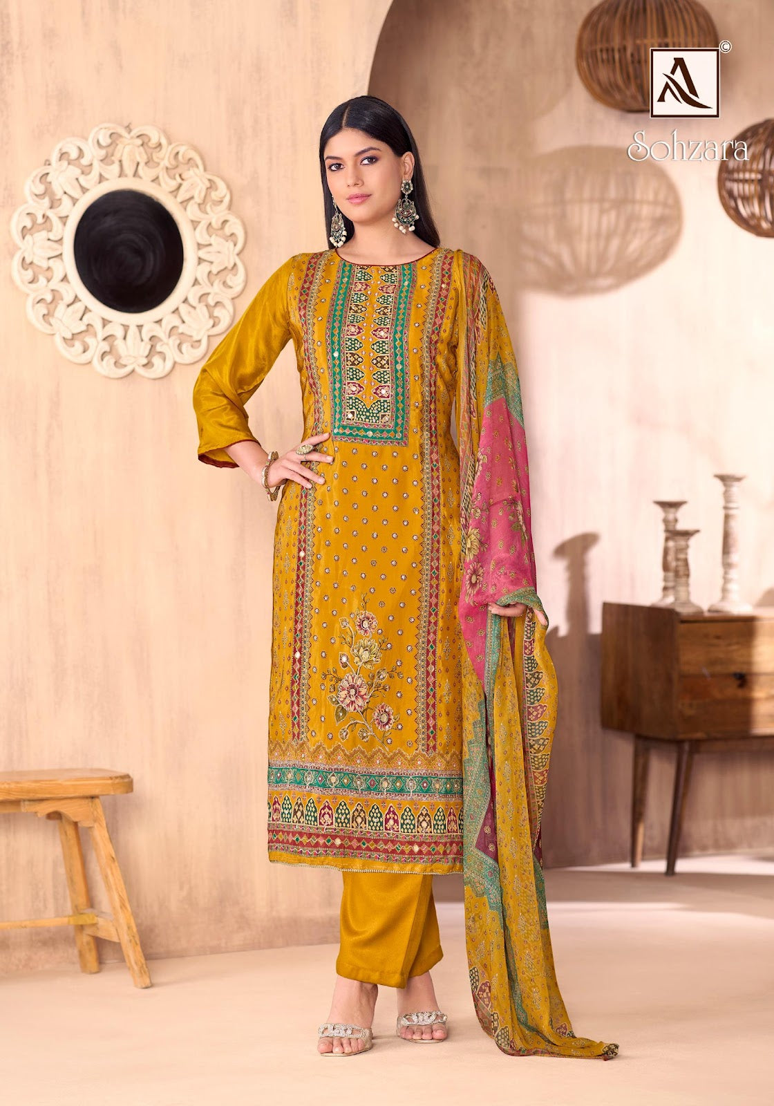 Sohzara Alok Viscose Karachi Salwar Suits Exporter India