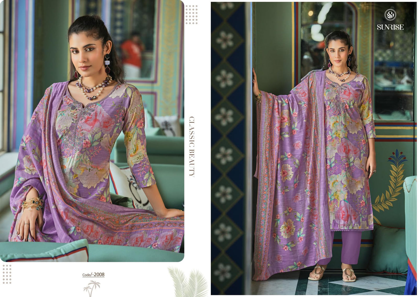 Sonali Vol 2 Sunrise Vintage Silk Pant Style Suits Wholesaler