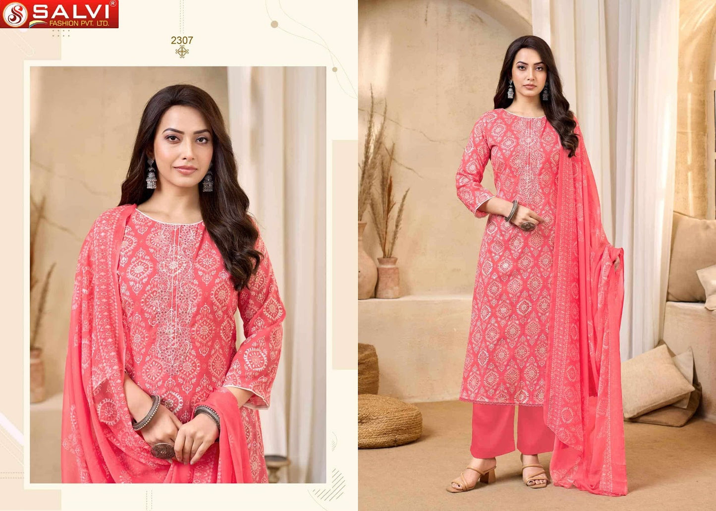 Soni Saloni Plus Vol No 23 Salvi Fashion Cotton Slub Pant Style Suits Manufacturer India
