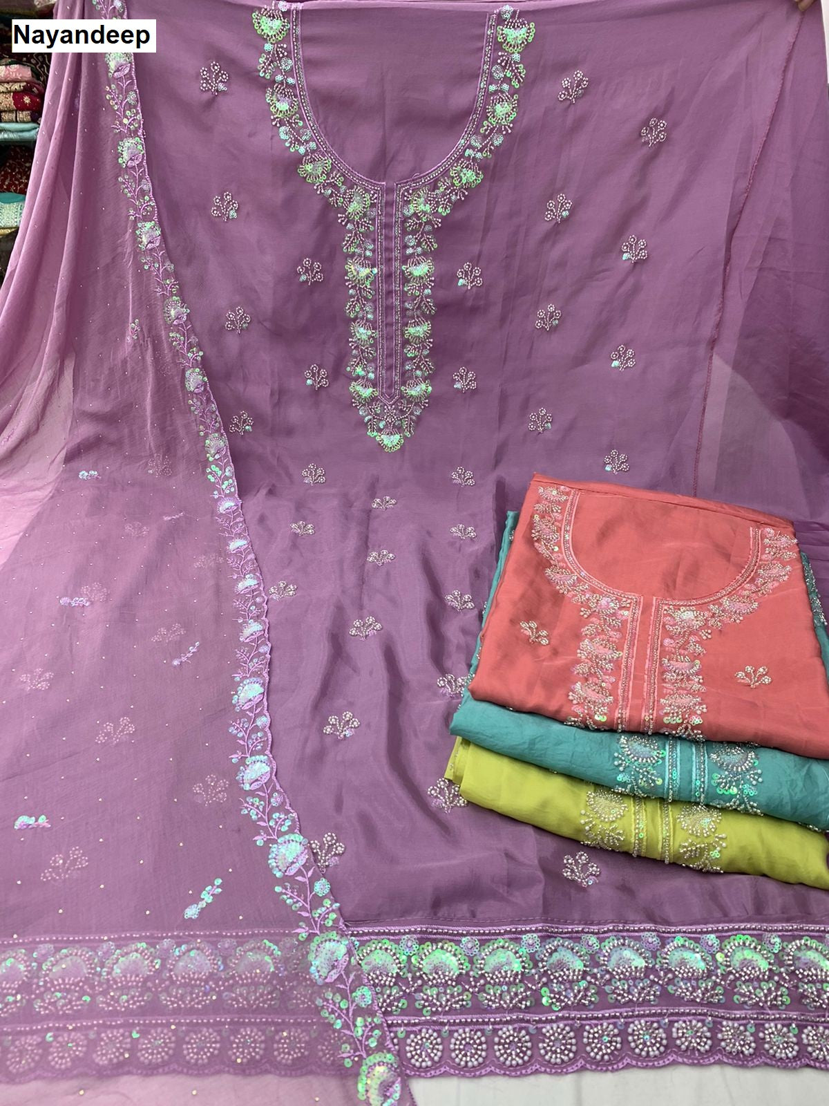 Sonia Nayandeep Organza Salwar Suits Wholesaler Gujarat