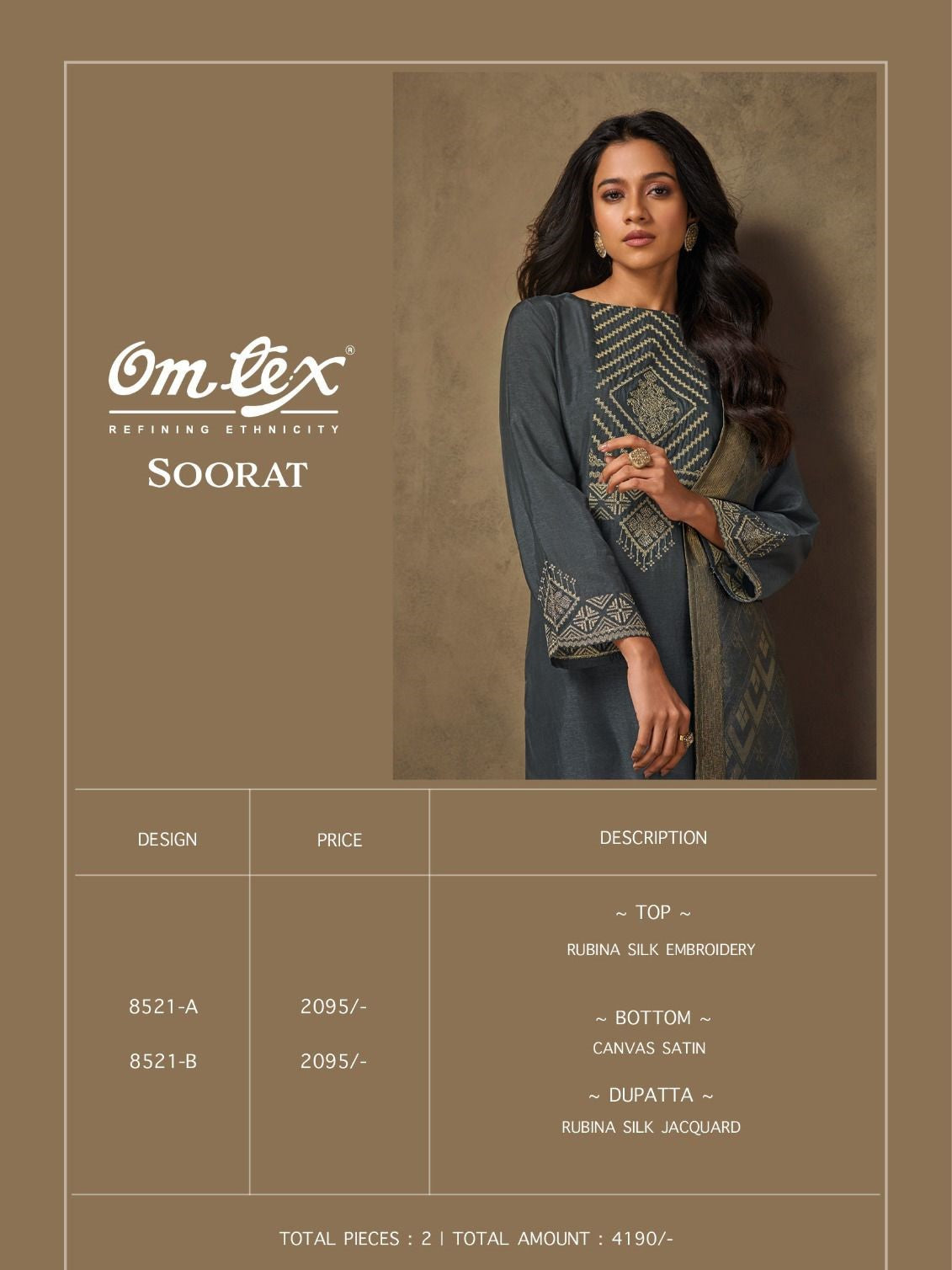Soorat Omtex Silk Pant Style Suits Supplier