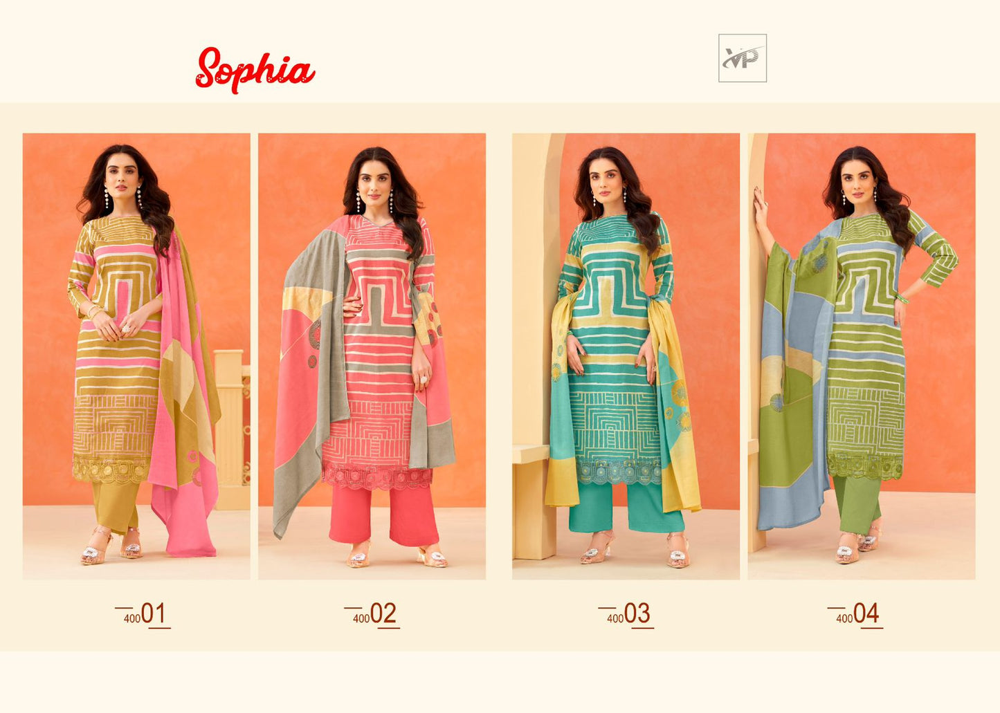 Sophia Vp Lawn Cotton Plazzo Style Suits