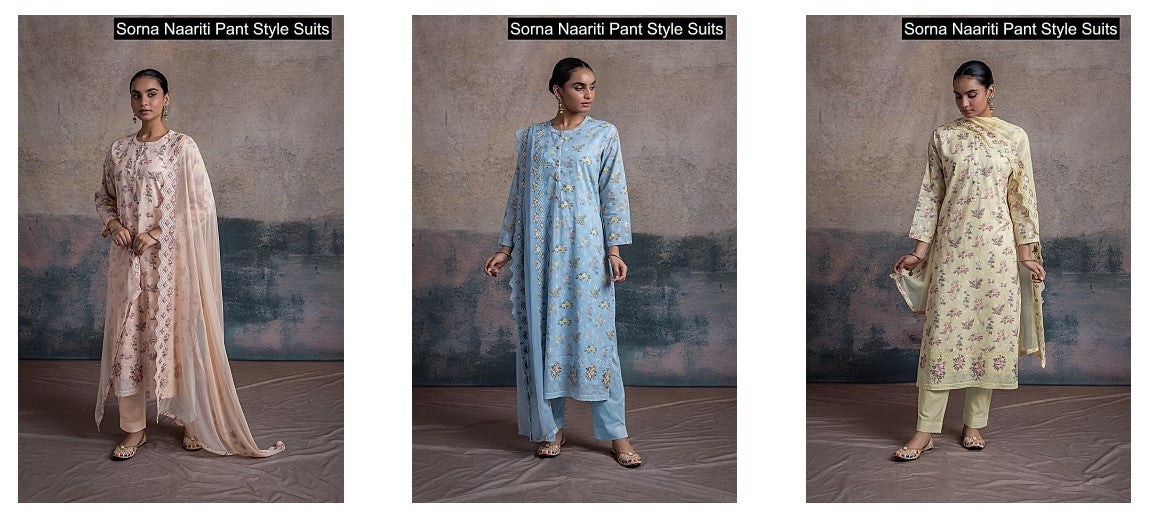 Sorna Naariti Cotton Pant Style Suits Wholesale Rate