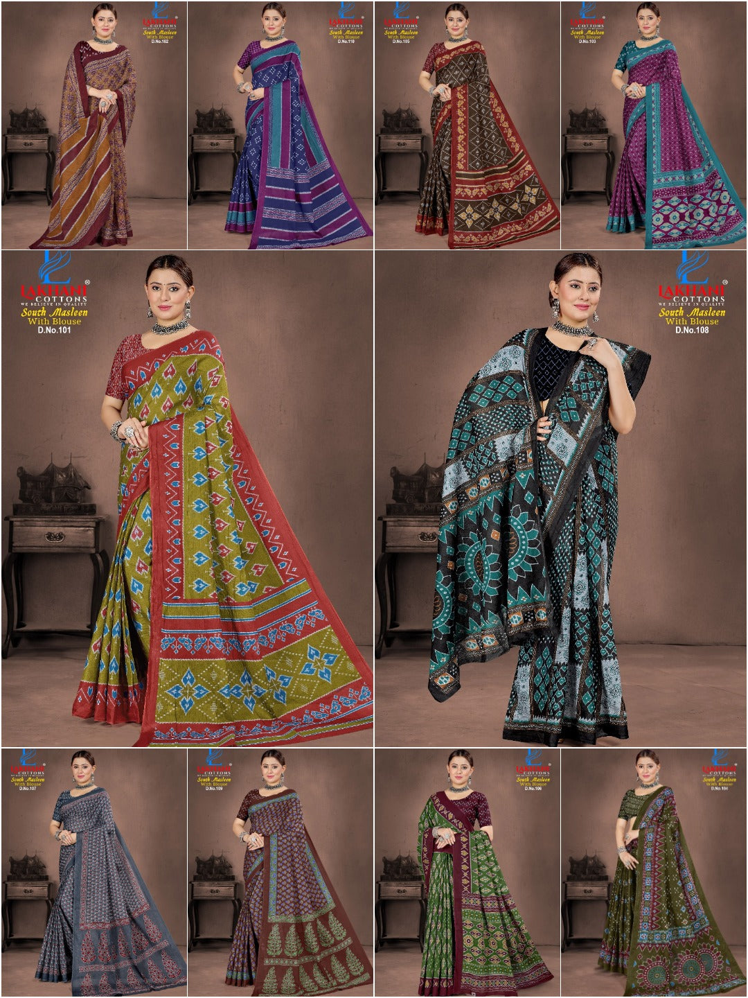 South Masleen Lakhani Cotton Sarees Supplier India