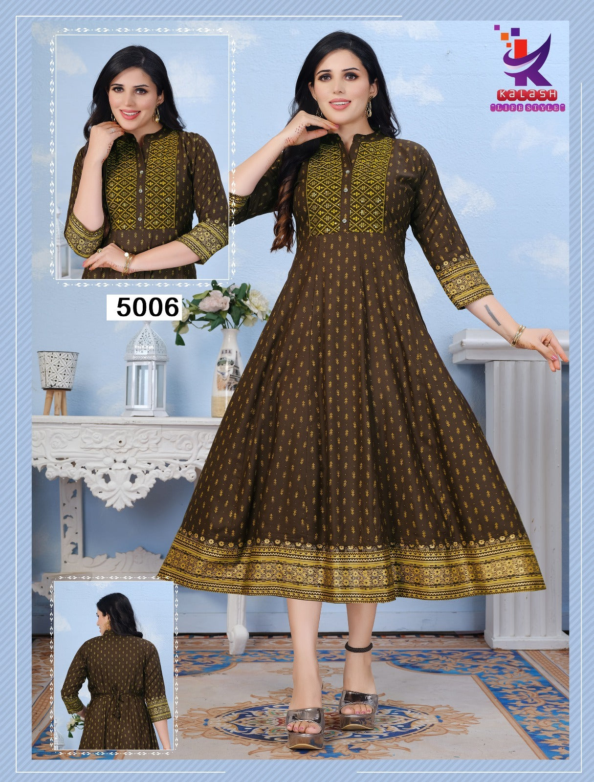 Special Edition Mlm Kalash Lifestyle Rayon 14Kg Anarkali Kurtis Manufacturer Ahmedabad
