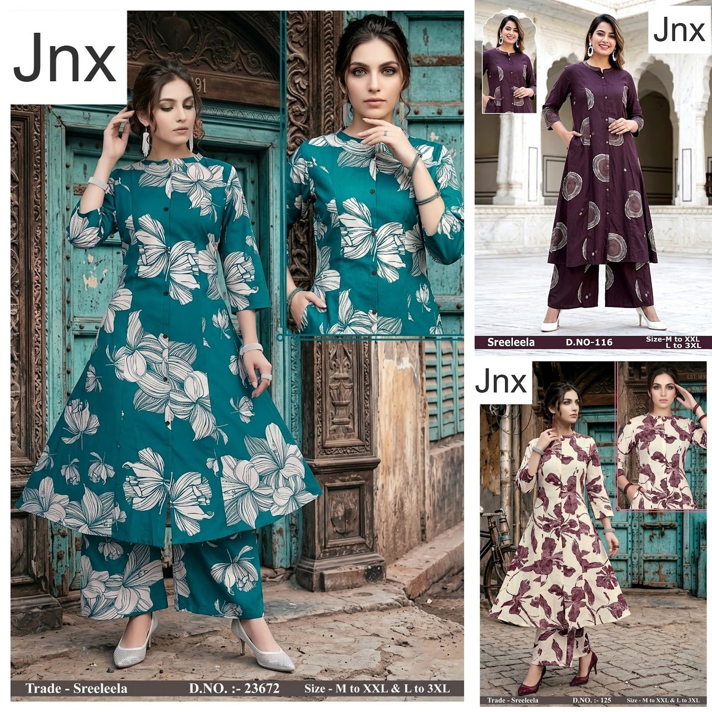 Sreeleela Jnx Rayon Kurti Plazzo Set Manufacturer
