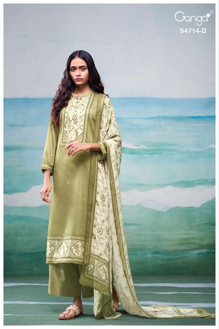 Sreelika 4714 Ganga Cotton Pant Style Suits Supplier Ahmedabad