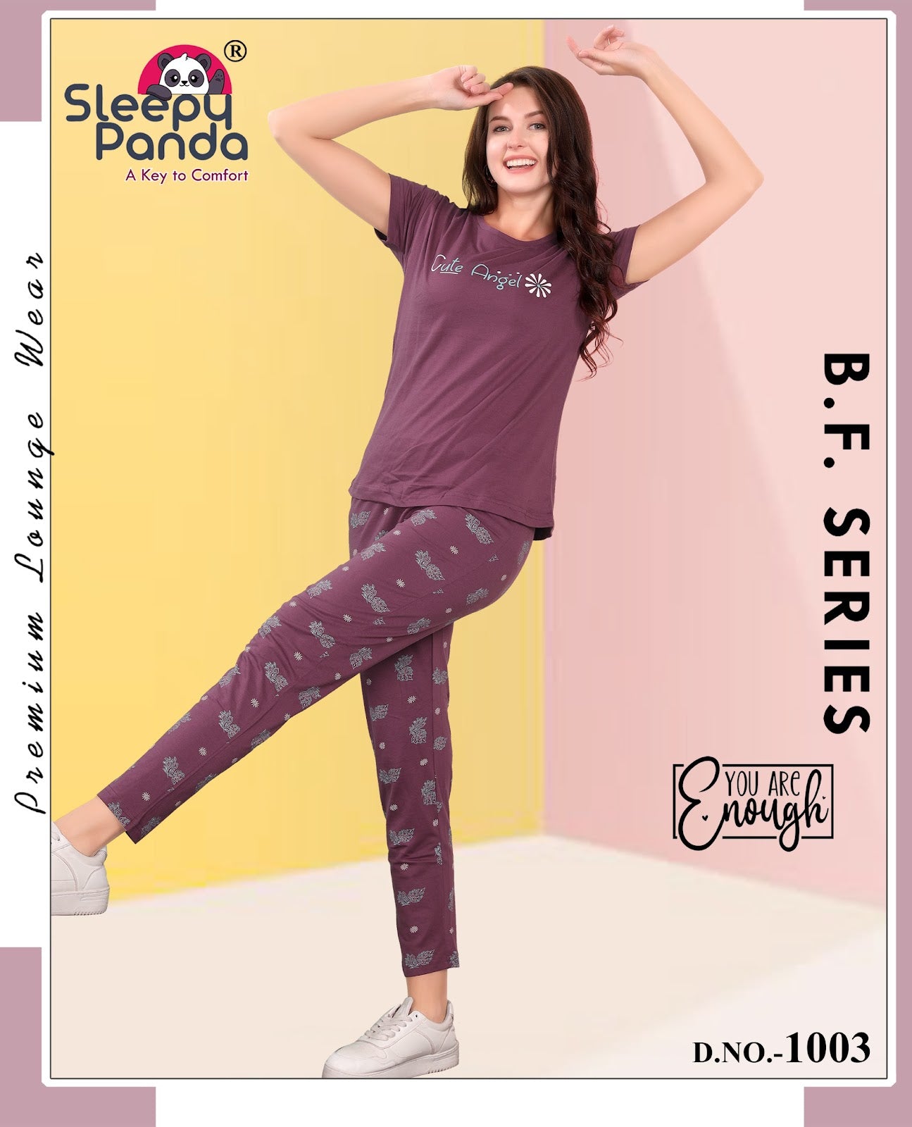 Srinidhi 1 Sleepy Panda Hosiery Cotton Pyjama Night Suits Exporter Ahmedabad