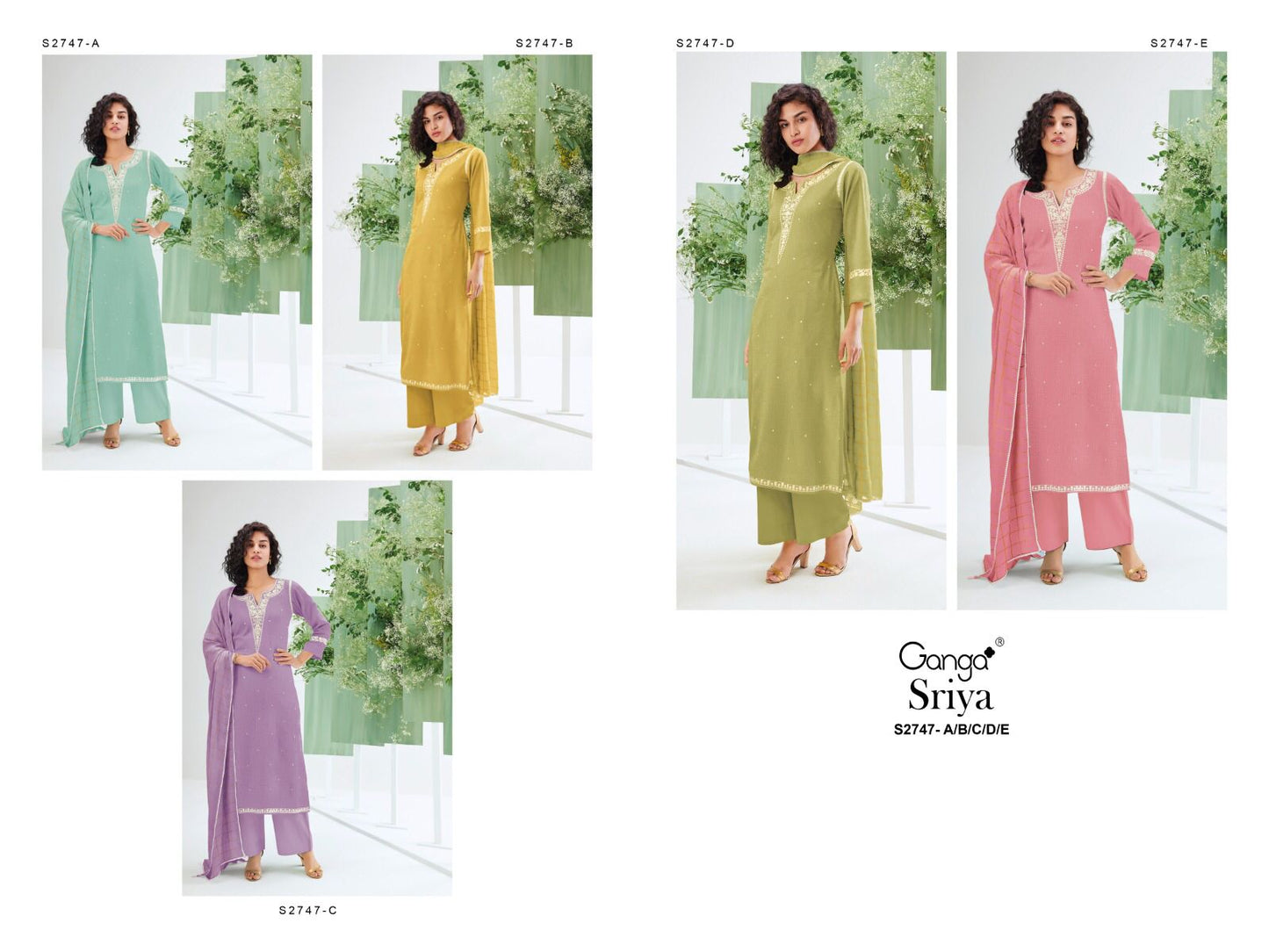 Sriya 2747 Ganga Premium Cotton Plazzo Style Suits Supplier India