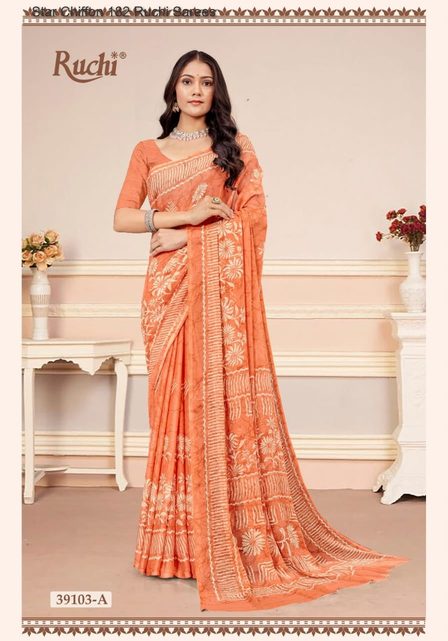 Star Chiffon 182 Ruchi Sarees Supplier