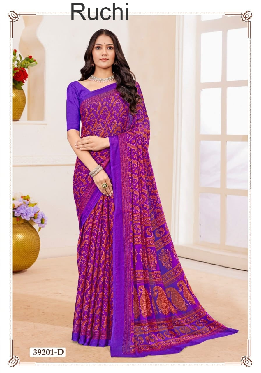 Star Chiffon 183 Ruchi Sarees Wholesale Rate