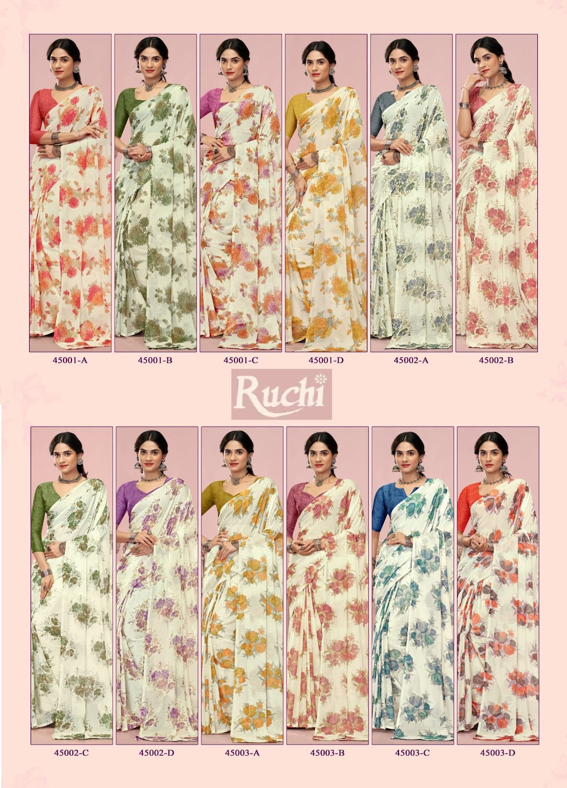 Star Chiffon 200 Ruchi Sarees Wholesaler India