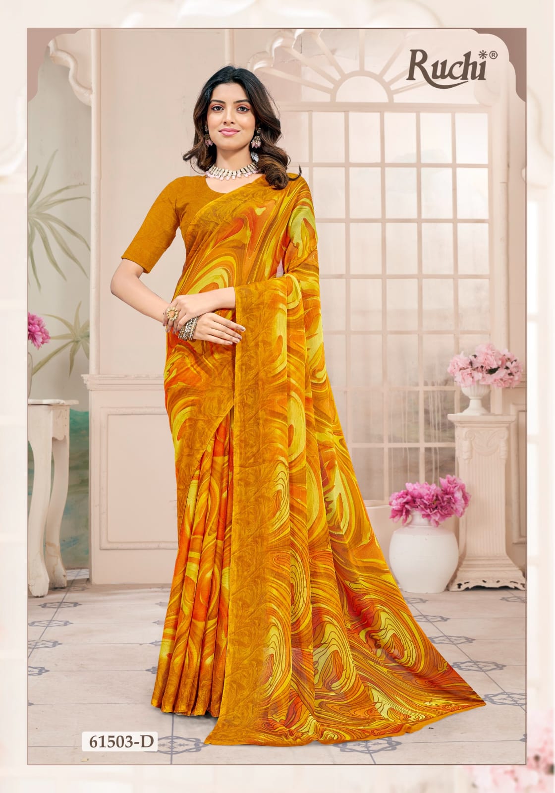 Star Chiffon 228 Ruchi Sarees Wholesaler India