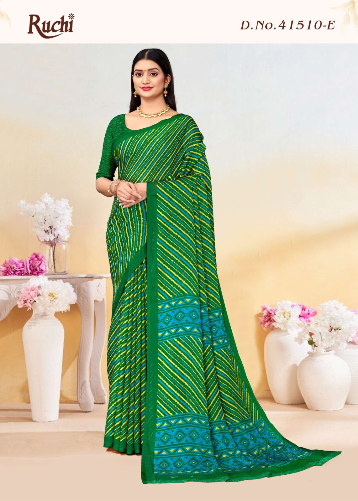 Star Chiffon Lehriya 10 Ruchi Sarees Supplier