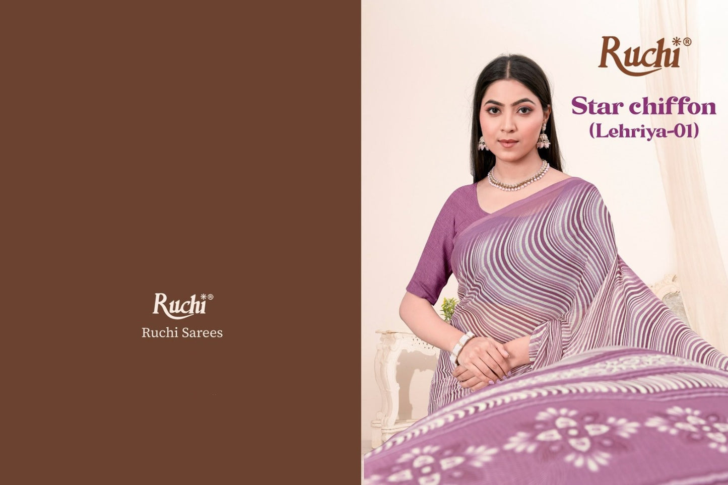 Star Chiffon Lehriya 1 Ruchi Chiffon Sarees Wholesaler India