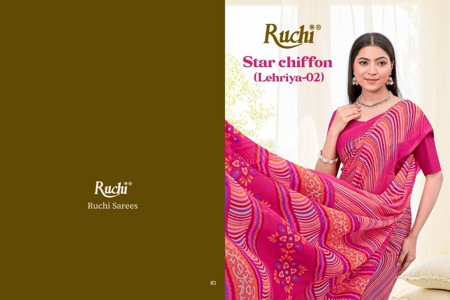 Star Chiffon Lehriya 2 Ruchi Chiffon Sarees Wholesaler India